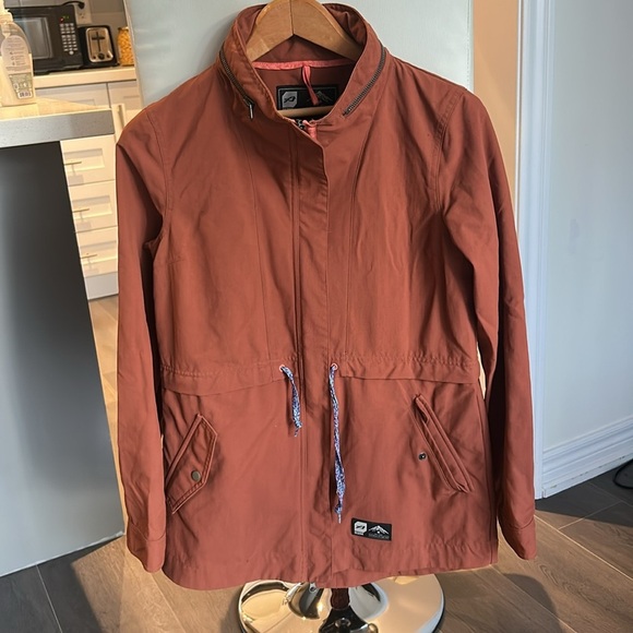 Orage Burnt Orange Rust Lightweight Utility Jacket with Hood Size S - Picture 4 of 16